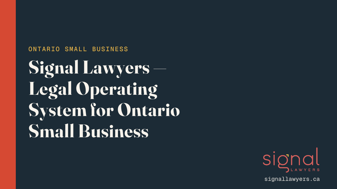 Signal Lawyers — Legal Operating System for Ontario Small Business